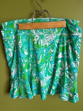 Lilly Pulitzer Luxletic Green & White Print Skort